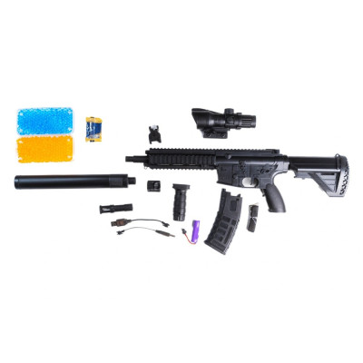 Акумуляторний дитячий Гель-бластер HK416 на орбізах, для активних ігор, чорний